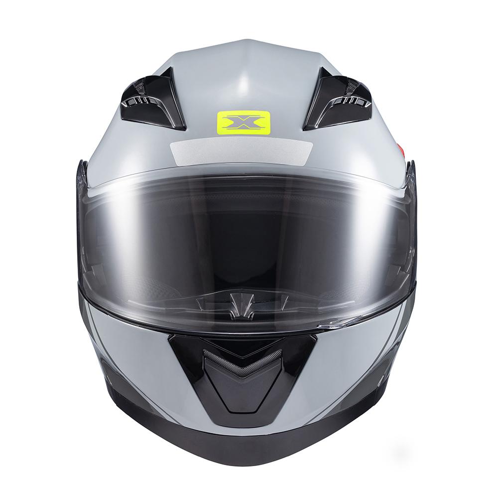 Capacete Texx Escamoteável Gladiator V3 Makan Cinz Verd Bril